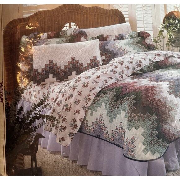 New Vintage Retro 90's Cannon Patchwork Quilt Sham Twin Grannycore Comforter